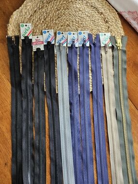 Set of 10 Sport Zippers in Black, Navy, Gray, Tan and Olive.